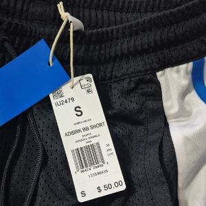 adidas Black Basketball Shorts with Blue Accent